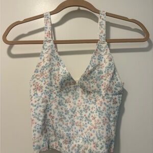 Zara Blue and Pink Fitted Bustier Camisole